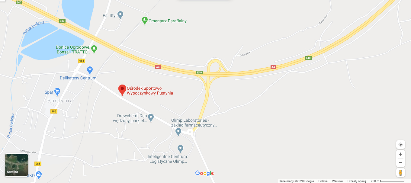 Mapa dojazdu do MULKS Pustynia